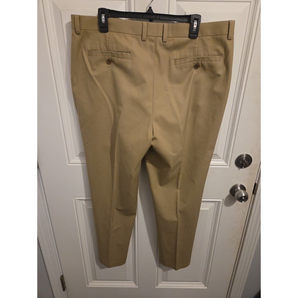 Alan Flusser Pants Men 38 x 30 Tan Flat Front Khaki Trousers Casual Professional - Picture 4 of 5